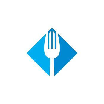 vector de tenedor de comida, logotipo de restaurante