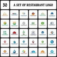 a set of restaurant logo , a set of food logo vector