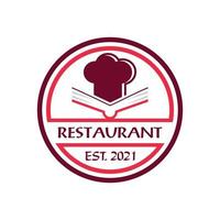 logotipo del libro de chef, logotipo del restaurante vector