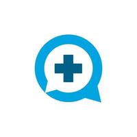 consult doctor logo , medical chat logo vector