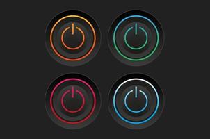 Four colored switch button on black background vector