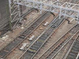 railway tracks for train photo