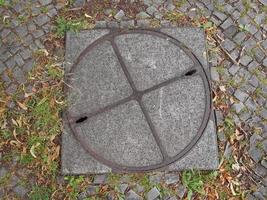 metal manhole detail photo