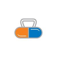 logotipo de vitaminas de fitness, logotipo de médico clínico vector
