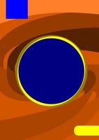 Editable Abstract Orange Color Vector Background for Product Cover with Blue and Gold Circles