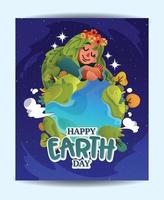 Mother Earth Takes Care Of Planet Earth vector