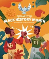 A Teenage Boy And A Girl Celebrate Black History Month vector