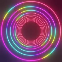 3d glowing magic circle frame. Glowing neon fire wave. photo