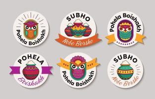 Pohela Boishakh Sticker Collection vector