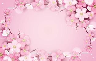 Realistic Cherry Blossom Background vector