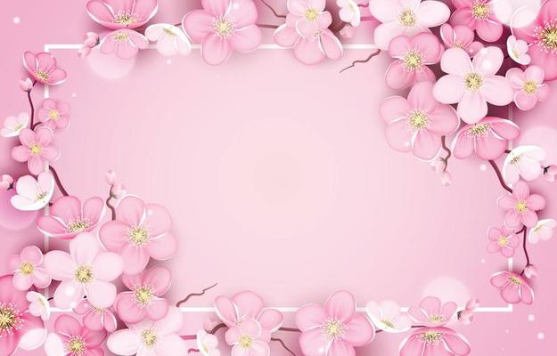 Realistic Cherry Blossom Background