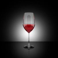 Red wine glass 3D illustration photo