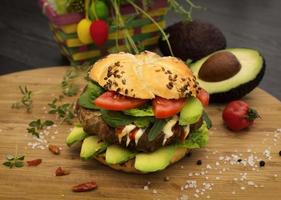 Fresh burger with avocado photo