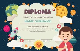 Certificate Kids Diploma Template vector