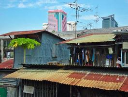 BANGKOK THAILAND08 APRIL 2019The communities and houses of those who live along the railway lines in Bangkok are mostly poor. photo