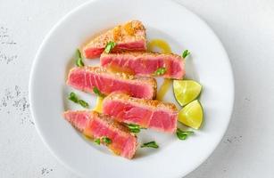 Tuna steak with sesame seeds photo