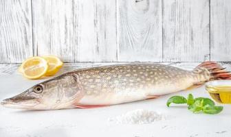 Raw spike on white background photo