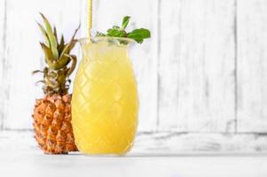 Pineapple cocktail closeup photo