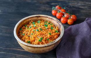 Bowl of Mexican rice photo