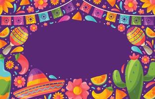 Cinco De Mayo Element Doodle Background vector