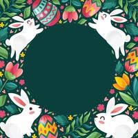 Easter Day Cute Bunny Rabbit Doodle Background vector