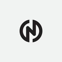 Initial letter N circle monogram. vector
