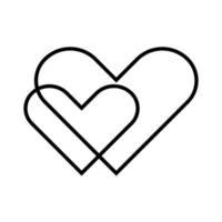 Flat Simple White Heart icon-2 vector