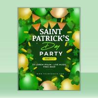 Poster of St Patrick's Day with Realistic Balloon vector