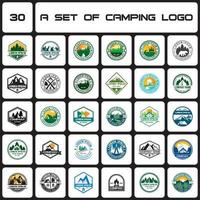 a set of camp logo , a set of adventure logo vector