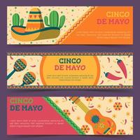 conjunto de banner cinco de mayo vector