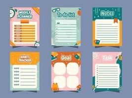 School Journal Plan Template vector