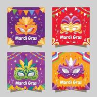 Mardi Gras Mask Card vector