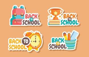 Back To School Sticker Collection vector