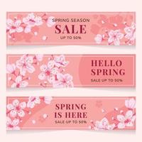 Cherry Blosson Season Sale Banner vector