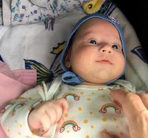 Beautiful baby boy with child face posing photographer photo