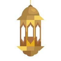 ramadan kareem lantern hanging, golden lantern hanging on white background vector