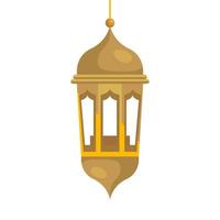 ramadan kareem lantern hanging, golden lantern hanging on white background vector