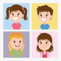 niños pequeños sonriendo vector