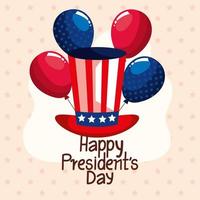 presidents day card vector