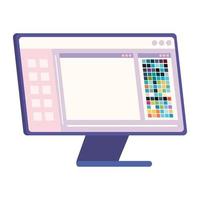 desktop with designer software vector