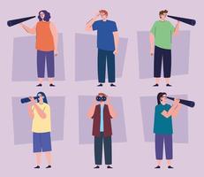 persons searching six characters vector