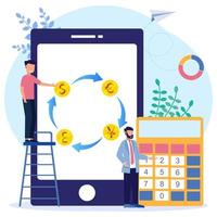 Illustration vector graphic cartoon character of currency exchange