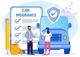 Illustration vector graphic cartoon character of car insurance