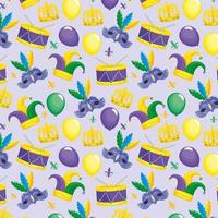 happy mardi gras pattern vector