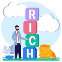 Illustration vector graphic cartoon character of rich