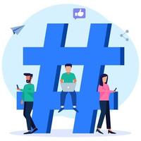 Illustration vector graphic cartoon character of hashtag