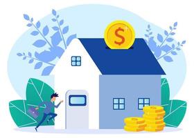 Illustration vector graphic cartoon character of mortgage