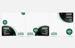 food restaurant set banner vegetable food template design vector