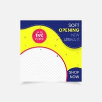 sale banner soft opening offer up to template banner social media promotion vector