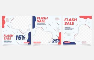 flash sale big sale promo social media post set design vector